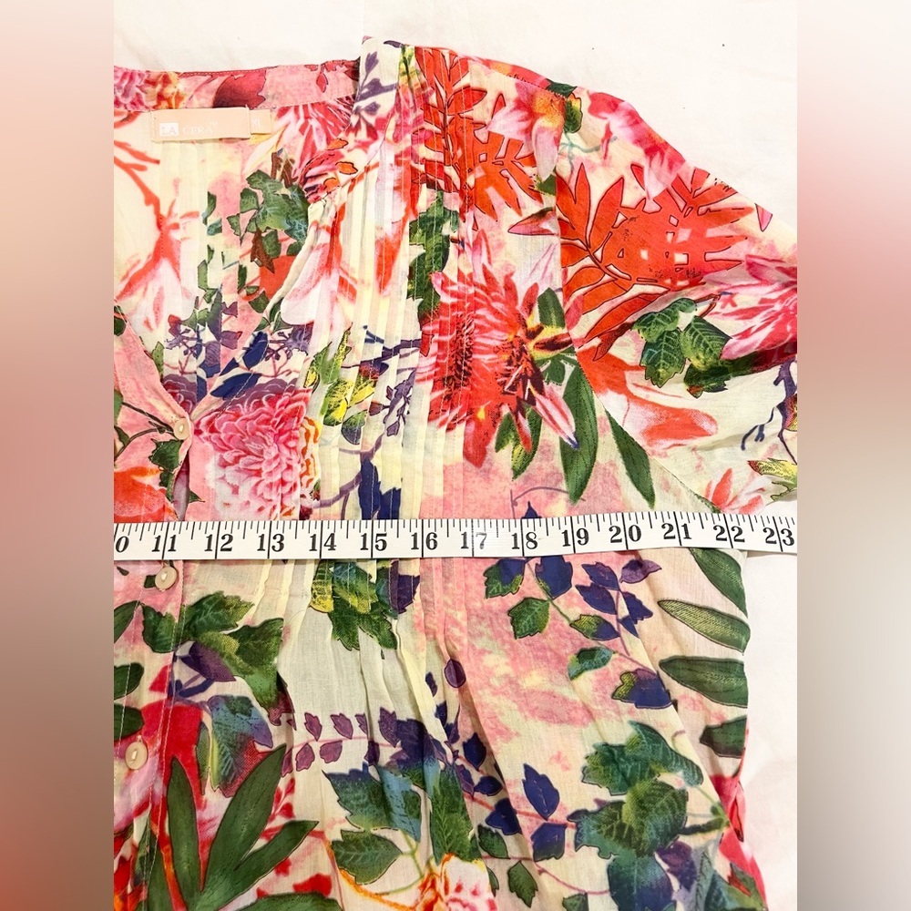 La Cera *Like New* Beautiful Floral Women’s Blouse Top Tunic | Size XL - Picture 9 of 12